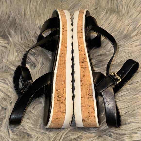 EUC Marc Fisher Grandie Treaded Flatform Wedge Sandals Black Size 9 - Picture 3 of 8